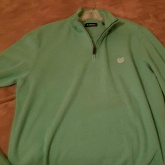Chaps Ralph Lauren 1/4 Zip Pullover (M - Lime Green) - Picture 1 of 4